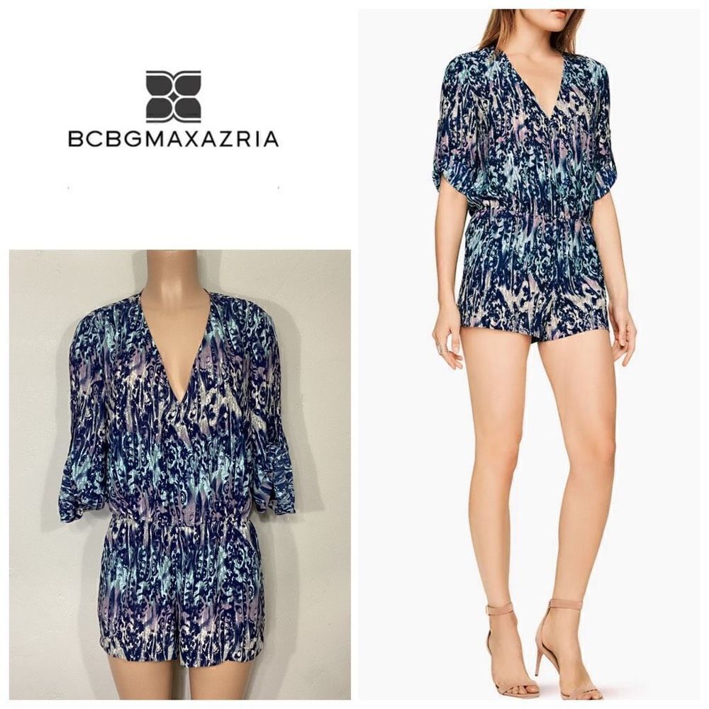 New. BGBGmaxzaria blue romper. Retails $228. Medium